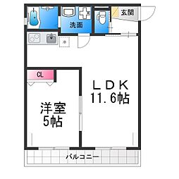 ALEGRIA諏訪ノ森 1LDKの間取図画像