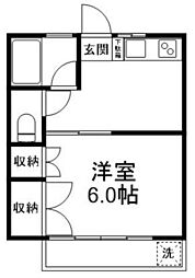 高根公団ハイツ 1Kの間取図画像