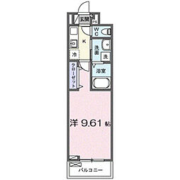 ル・ボワ 1Kの間取図画像