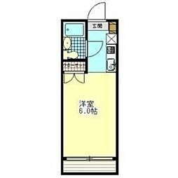 シャトー英B号 1Kの間取図画像