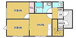 ローズハウス 2DKの間取図画像