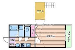 メゾンダイコー石橋 1Kの間取図画像