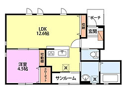 スマルティ3 1LDKの間取図画像