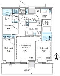 パークシティ中野ザタワーエアーズ 3LDKの間取図画像