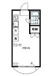 みゆきハイツ ワンルームの間取図画像
