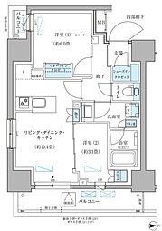 パークアクシス住吉ガーデンスクエア 2LDKの間取図画像