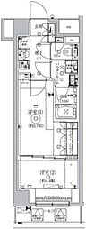 ジェノヴィア北池袋スカイガーデン 2階2Kの間取り