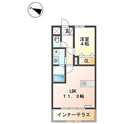 クオリティーハイム 1LDKの間取図画像
