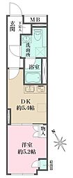 Fika大井町 1DKの間取図画像