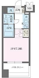パシフィックレジデンス芝一丁目 1Kの間取図画像
