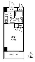 ベルデ中山 1Kの間取図画像