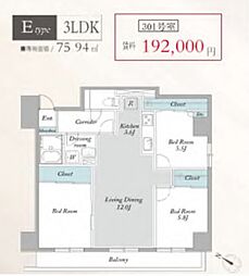 ＫＥＮＥＤＩＸ北赤羽 3階3LDKの間取り