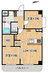 ホーユウパレス横浜西谷 2LDKの間取図画像