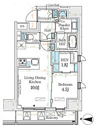 ベルファース錦糸町South 1LDKの間取図画像