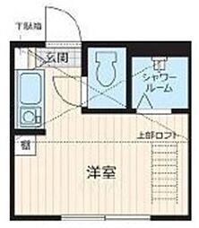 アヴァンティ高田馬場 ワンルームの間取図画像