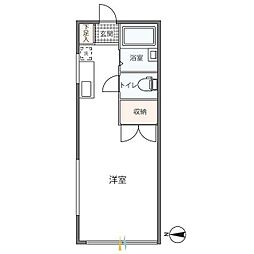 メゾンウエスト ワンルームの間取図画像