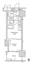 ブルックサイドレジデンス木場 1DKの間取図画像