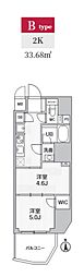 S-RESIDENCE蔵前balm 1DKの間取図画像