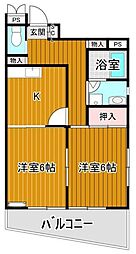 加藤コーポ 2Kの間取図画像