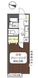 グリーンハピネス1 1Kの間取図画像