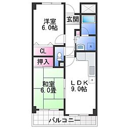 グランデーミFY 2LDKの間取図画像