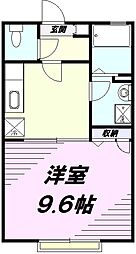 ホノルース 1Kの間取図画像