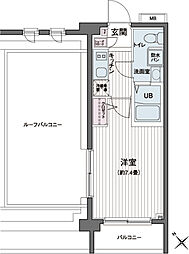 エコロジー都立大学レジデンス 1Kの間取図画像