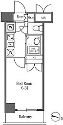 LaSante広尾 9階1Kの間取り