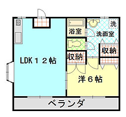 グリーンハイツ 1LDKの間取図画像