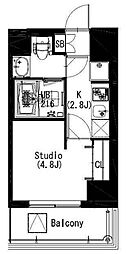 エスティメゾン戸越 1Kの間取図画像