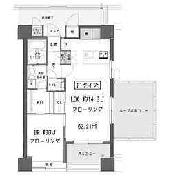 ガーデン蒲田 1LDKの間取図画像