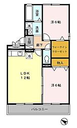 クレールN 2LDKの間取図画像