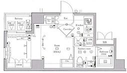 ARTESSIMO VERDE 7階1Kの間取り