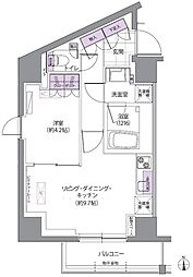 IVYWEST 1LDKの間取図画像