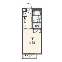 レオパレス京王堀之内 1Kの間取図画像