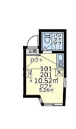 ユナイト小田ジャッキーリボルバー ワンルームの間取図画像