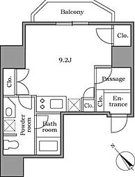 レジディア恵比寿2 ワンルームの間取図画像