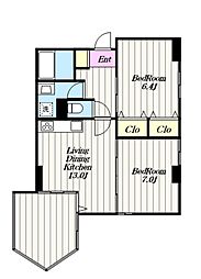 アネーロ 2LDKの間取図画像
