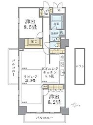 Brilliaist東雲キャナルコート 2LDKの間取図画像