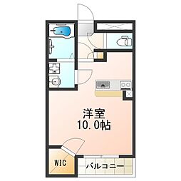 レオパレスニシノオカ ワンルームの間取図画像