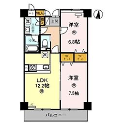 イーストヴィレッジ2001 2LDKの間取図画像
