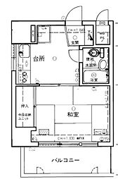 ライオンズマンション西公園第6 ワンルームの間取図画像