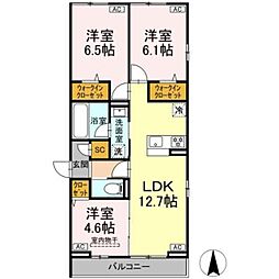 セレスティア西加平 3LDKの間取図画像