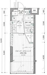 ラグジュアリーアパートメント森下 1Kの間取図画像