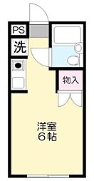 サンライフスカイ 2階ワンルームの間取り