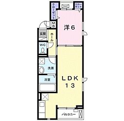 メトロノーム石神 1LDKの間取図画像