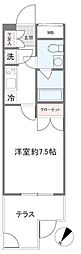 パレステュディオ白金台 1Kの間取図画像