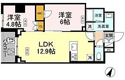ロイジェント戸越銀座 2LDKの間取図画像