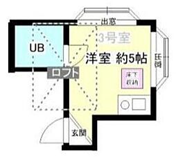 クレストコート平 ワンルームの間取図画像