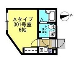Sincrease中村橋 1Kの間取図画像